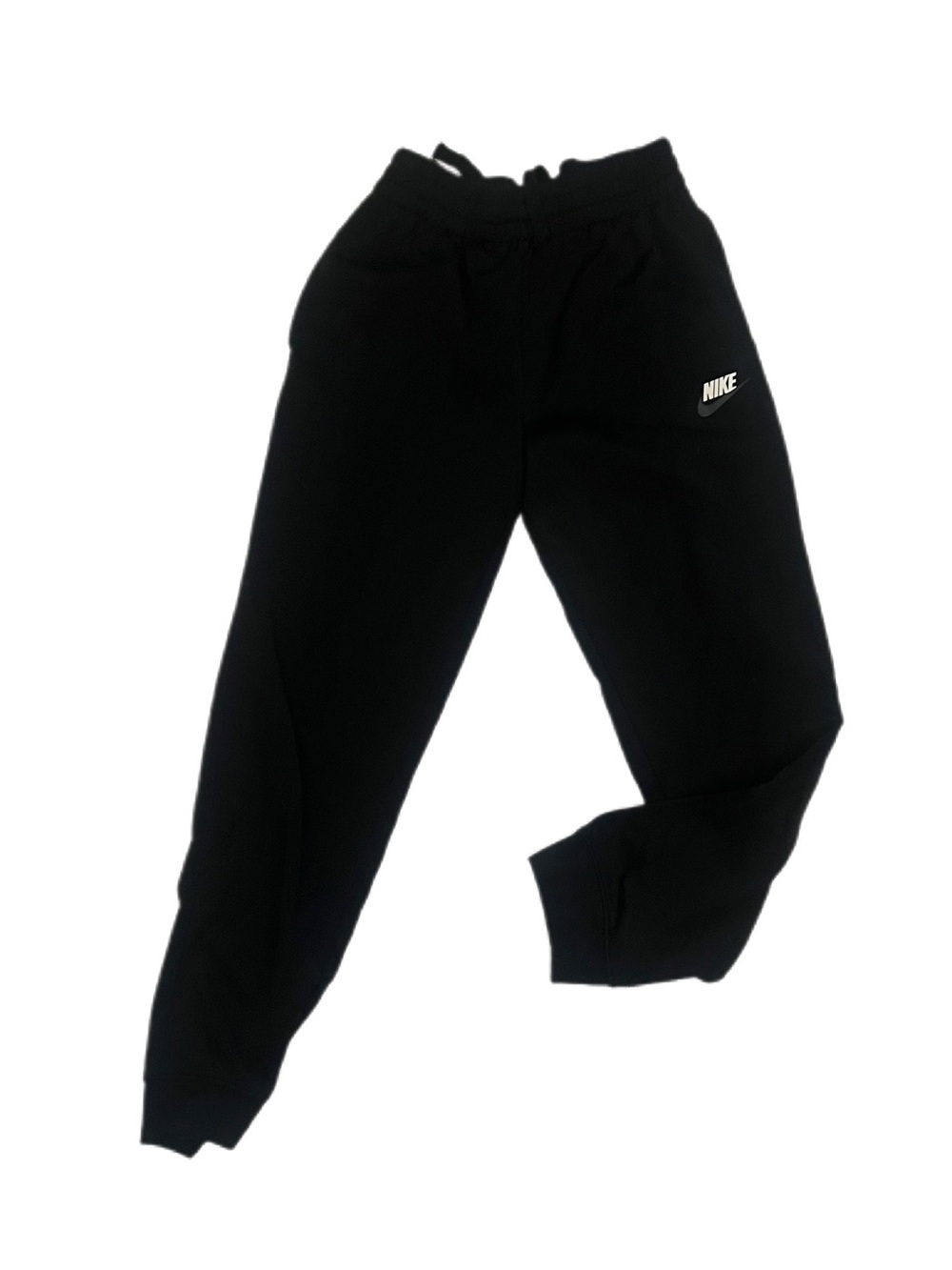 Nike Black Kids Fleece Joggers with White Logo